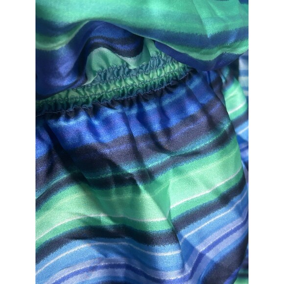 Calvin Klein Watercolor Stripe Balloon Sleeve  Smoked Waist Size Small Fairy - Picture 5 of 8